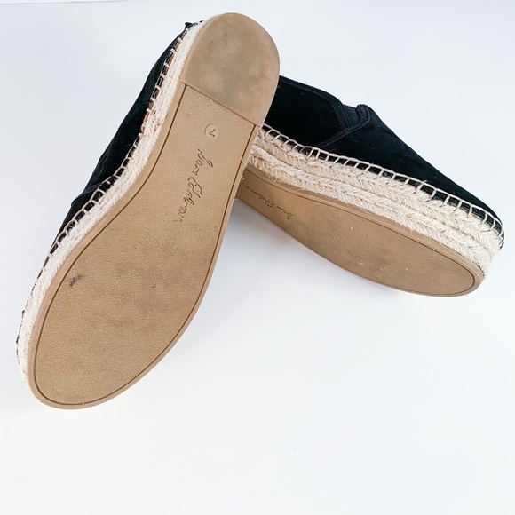 Sam Edelman Carrin Espadrille Platform Flats in Black Suede Leather Size 7 - Picture 12 of 15